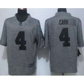 Men's Oakland Raiders #4 Derek Carr Nike Gray Gridiron 2015 NFL Gray Limited Jersey