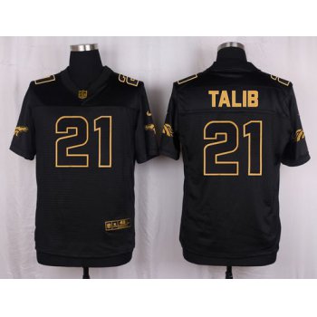 Nike Broncos #21 Aqib Talib Black Men's Stitched NFL Elite Pro Line Gold Collection Jersey