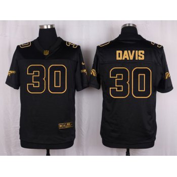 Nike Broncos #30 Terrell Davis Black Men's Stitched NFL Elite Pro Line Gold Collection Jersey