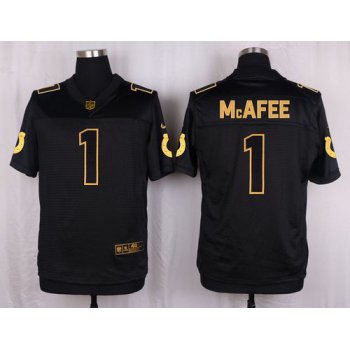 Nike Colts #1 Pat McAfee Black Men's Stitched NFL Elite Pro Line Gold Collection Jersey