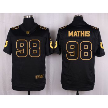 Nike Colts #98 Robert Mathis Black Men's Stitched NFL Elite Pro Line Gold Collection Jersey