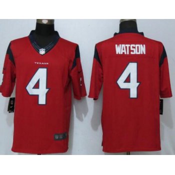 Men's 2017 NFL Draft Houston Texans #4 Deshaun Watson Red Team Color Stitched NFL Nike Limited Jersey