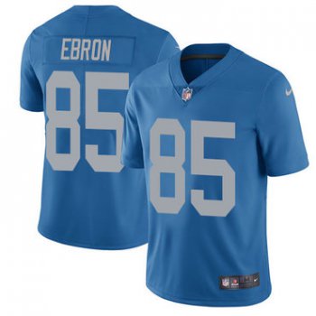 Nike Lions #85 Eric Ebron Blue Throwback Men's Stitched NFL Limited Jersey