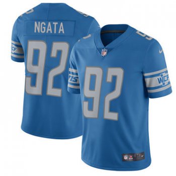 Nike Lions #92 Haloti Ngata Blue Team Color Men's Stitched NFL Limited Jersey