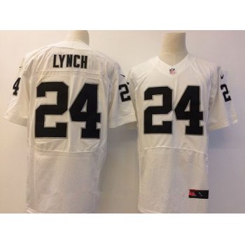 Nike Raiders #24 Marshawn Lynch White Men's Stitched NFL New Elite Jersey