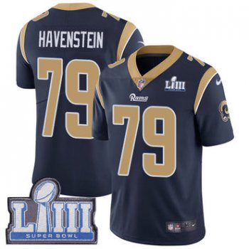 #79 Limited Rob Havenstein Navy Blue Nike NFL Home Men's Jersey Los Angeles Rams Vapor Untouchable Super Bowl LIII Bound