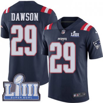 #29 Limited Duke Dawson Navy Blue Nike NFL Men's Jersey New England Patriots Rush Vapor Untouchable Super Bowl LIII Bound