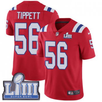 #56 Limited Andre Tippett Red Nike NFL Alternate Men's Jersey New England Patriots Vapor Untouchable Super Bowl LIII Bound