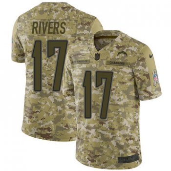 Nike Chargers #17 Philip Rivers Camo Men's Stitched NFL Limited 2018 Salute To Service Jersey