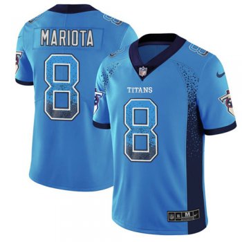 Men's Nike Tennessee Titans #8 Marcus Mariota Light Blue Team Color Stitched NFL Limited Rush Drift Fashion Jersey