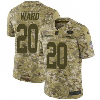 Nike 49ers #20 Jimmie Ward Camo Men's Stitched NFL Limited 2018 Salute To Service Jersey
