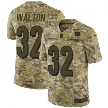 Nike Bengals #32 Mark Walton Camo Men's Stitched NFL Limited 2018 Salute To Service Jersey