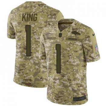 Nike Broncos #1 Marquette King Camo Men's Stitched NFL Limited 2018 Salute To Service Jersey