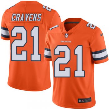 Nike Denver Broncos #21 Su'a Cravens Orange Men's Stitched NFL Limited Rush Jersey