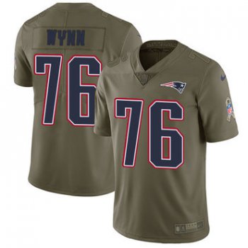 Nike New England Patriots #76 Isaiah Wynn Olive Men's Stitched NFL Limited 2017 Salute To Service Jersey