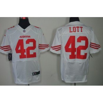 Nike San Francisco 49ers #42 Ronnie Lott White Elite Jersey