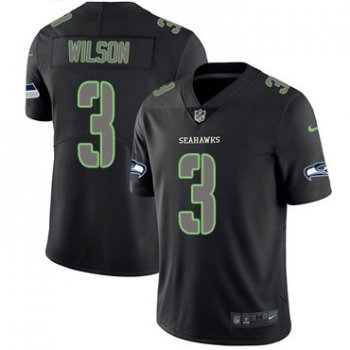 Nike Seahawks #3 Russell Wilson Black Men's Stitched NFL Limited Rush Impact Jersey