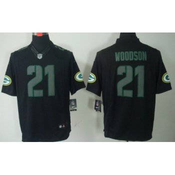 Nike Green Bay Packers #21 Charles Woodson Black Impact Limited Jersey