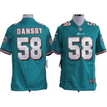 Nike Miami Dolphins #58 Karlos Dansby Green Game Jersey