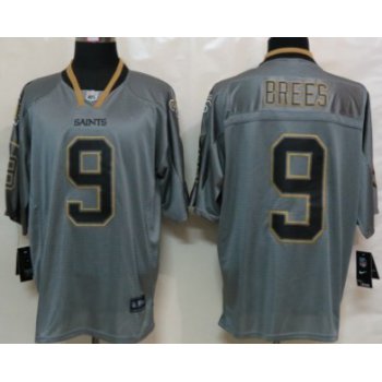 Nike New Orleans Saints #9 Drew Brees Lights Out Gray Elite Jersey