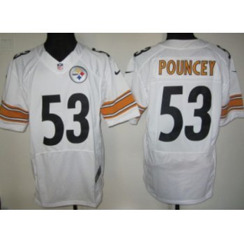 Nike Pittsburgh Steelers #53 Maurkice Pouncey White Elite Jersey