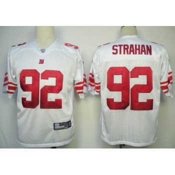 Reebok New York Giants #92 Michael Strahan White Jersey