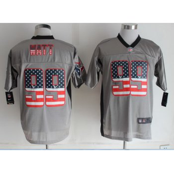 Nike Houston Texans #99 J.J. Watt 2014 USA Flag Fashion Gray Elite Jersey