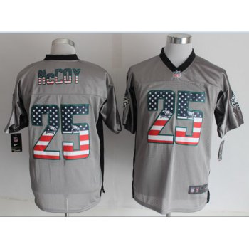 Nike Philadelphia Eagles #25 LeSean McCoy 2014 USA Flag Fashion Gray Elite Jersey