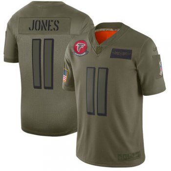 Men Atlanta Falcons 11 Jones Green Nike Olive Salute To Service Limited NFL Jerseys