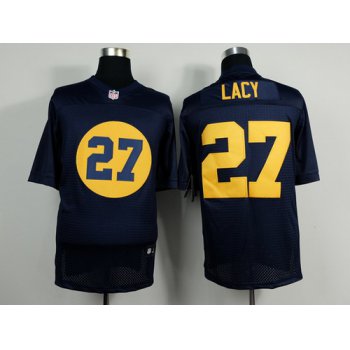 Nike Green Bay Packers #27 Eddie Lacy Navy Blue Elite Jersey