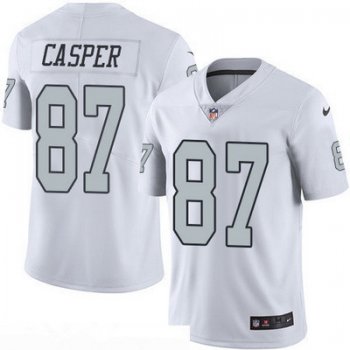 Men's Oakland Raiders #87 Dave Casper Retired White 2016 Color Rush Stitched NFL Nike Limited Jersey