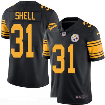 Men's Pittsburgh Steelers #31 Donnie Shell Retired Black 2016 Color Rush Stitched NFL Nike Limited Jersey