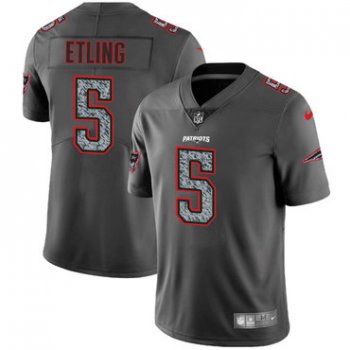 Men's Nike New England Patriots #5 Danny Etling Gray Static Vapor Untouchable Limited Jersey
