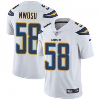 Nike Chargers #58 Uchenna Nwosu White Men's Stitched NFL Vapor Untouchable Limited Jersey