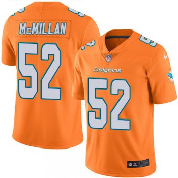 Nike Miami Dolphins #52 Raekwon McMillan Orange Men's Stitched NFL Limited Rush Jersey