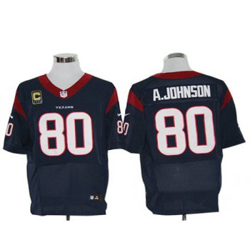 Size 60 4XL-Andre Johnson Houston Texans #80 C Patch Navy Blue Stitched Nike Elite NFL Jerseys