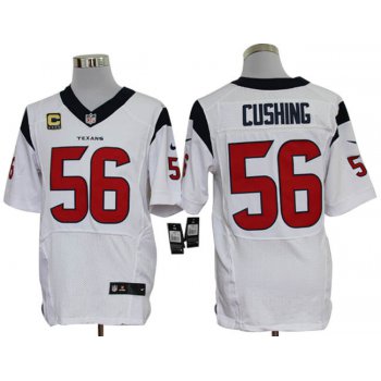 Size 60 4XL-Brian Cushing Houston Texans #56 C Patch White Stitched Nike Elite NFL Jerseys