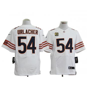 Size 60 4XL-Brian Urlacher Chicago Bears #54 C Patch White Stitched Nike Elite NFL Jerseys