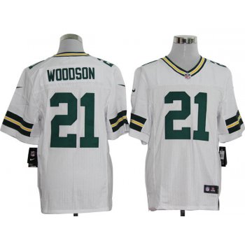Size 60 4XL-Charles Woodson Green Bay Packers #21 White Stitched Nike Elite NFL Jerseys