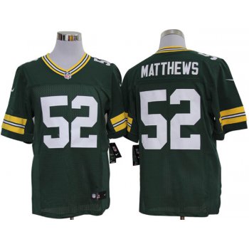 Size 60 4XL-Clay Matthews Green Bay Packers #52 Green Stitched Nike Elite NFL Jerseys