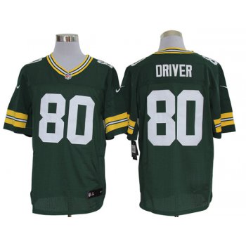 Size 60 4XL-Donald Driver Green Bay Packers #80 Green Stitched Nike Elite NFL Jerseys