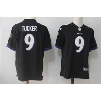 Men's Baltimore Ravens #9 Justin Tucker Black Alternate Stitched NFL Nike Game Jersey