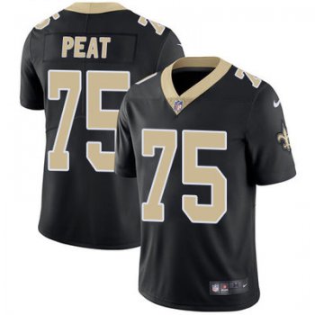 Nike New Orleans Saints #75 Andrus Peat Black Team Color Men's Stitched NFL Vapor Untouchable Limited Jersey