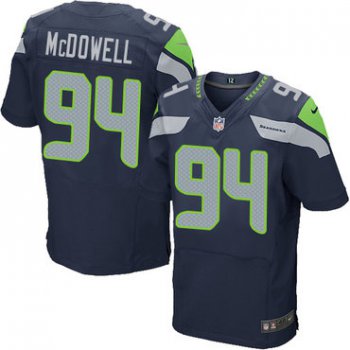 Nike Seattle Seahawks #94 Malik McDowell Steel Blue Team Color Men's Stitched NFL Elite Jersey