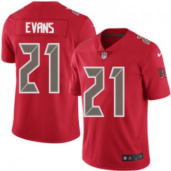 Nike Tampa Bay Buccaneers #21 Justin Evans Red Men's Stitched NFL Limited Rush Jersey