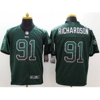 Men's New York Jets #91 Sheldon Richardson Nike Drift Fashion Green Elite Jersey