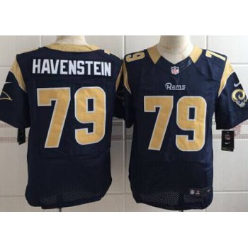 Men's St. Louis Rams #79 Rob Havenstein Nike Navy Blue Elite Jersey