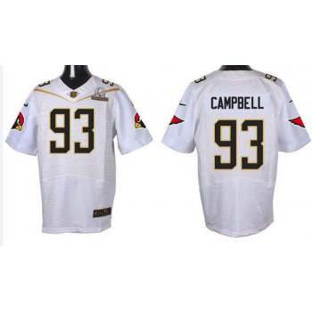 Men's Arizona Cardinals #93 Calais Campbell White 2016 Pro Bowl Nike Elite Jersey