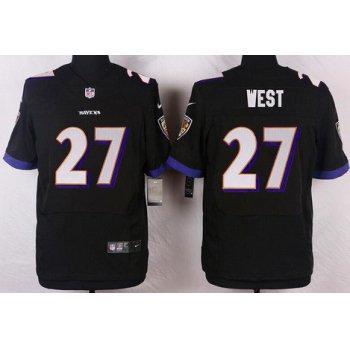 Men's Baltimore Ravens #27 Terrance West Black Alternate NFL Nike Elite Jersey