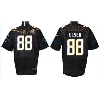 Men's Carolina Panthers #88 Greg Olsen Black 2016 Pro Bowl Nike Elite Jersey
